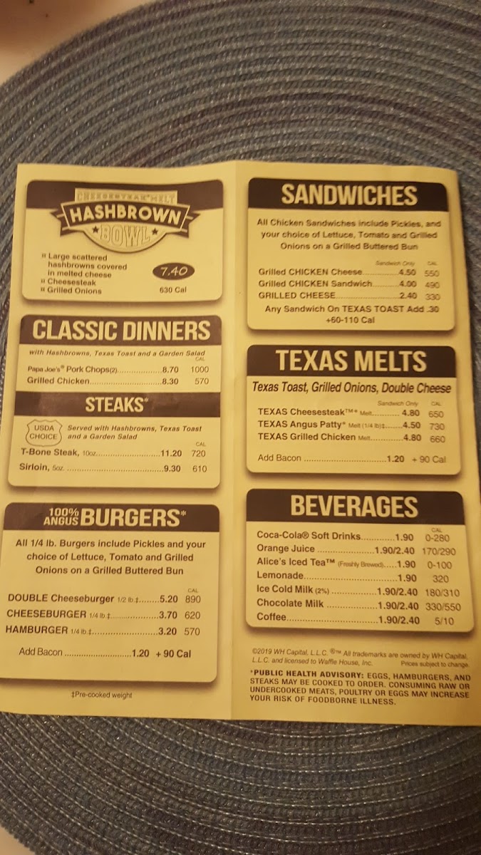 Waffle House Photo Menu 4