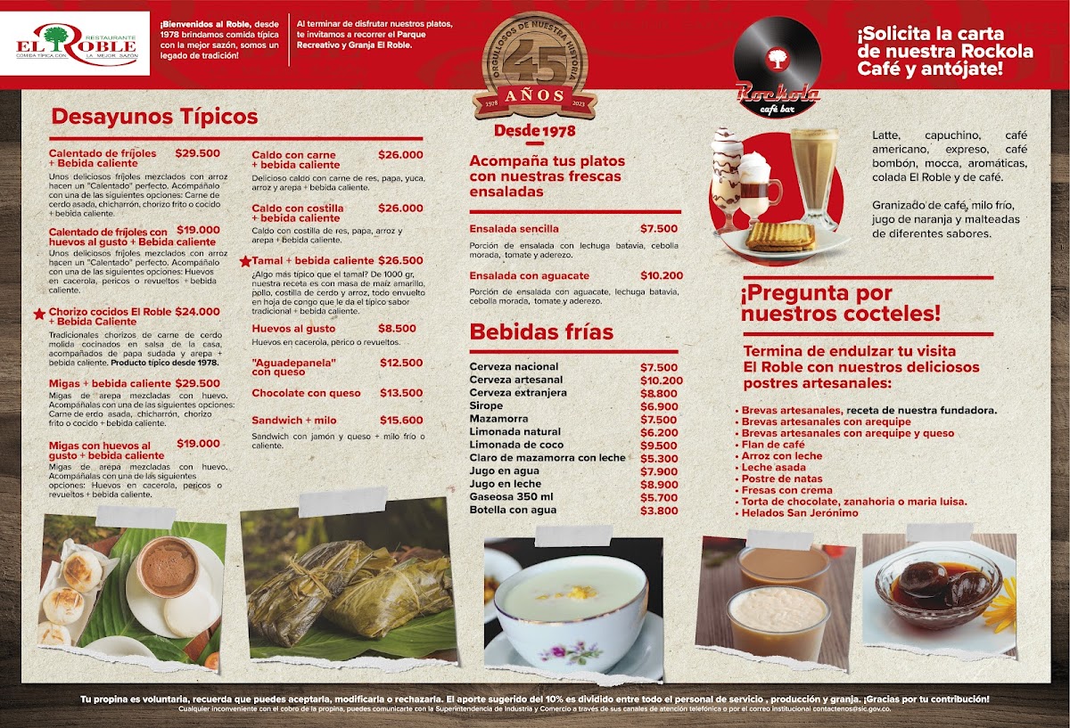El Roble Photo Menu 1