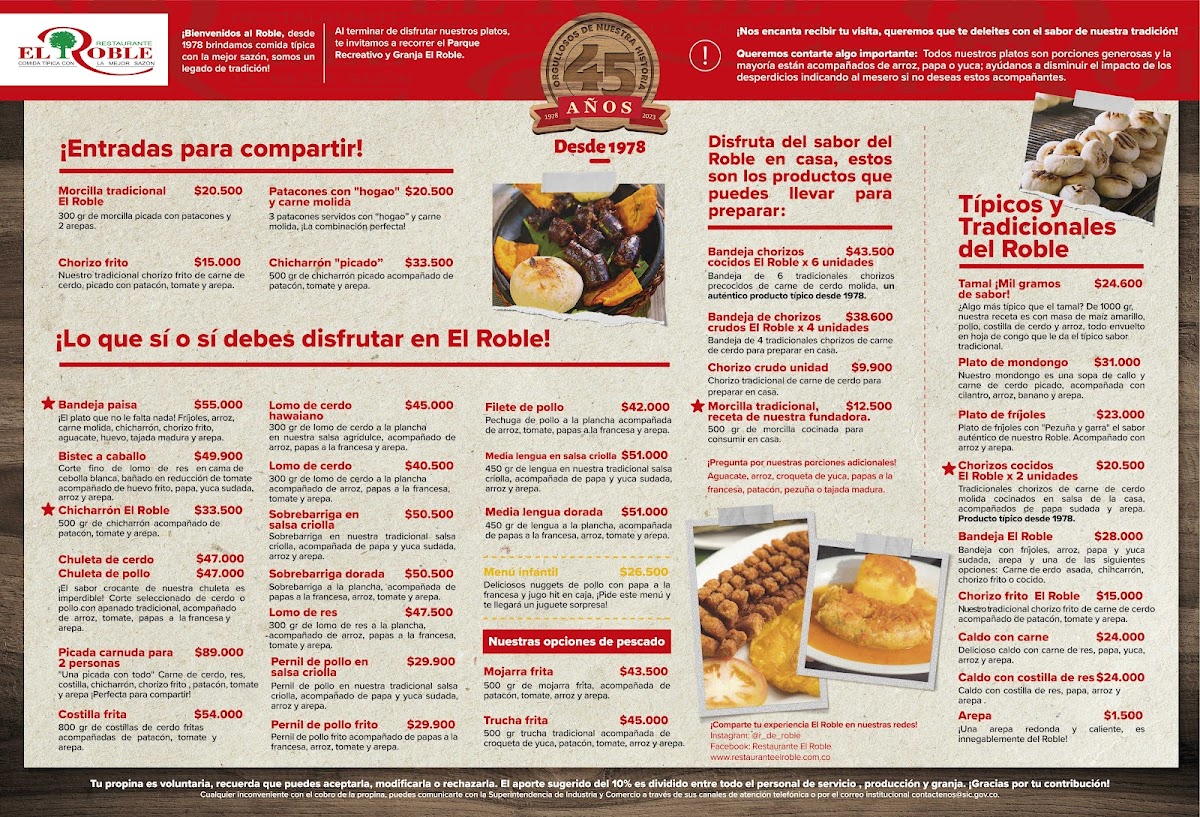 El Roble Photo Menu 2