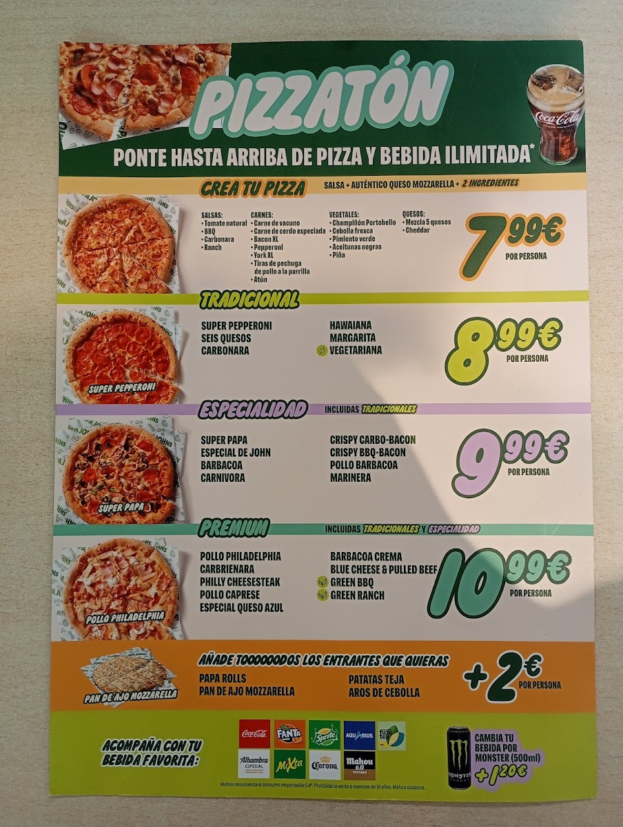 Papa Johns Pizza Photo Menu 1
