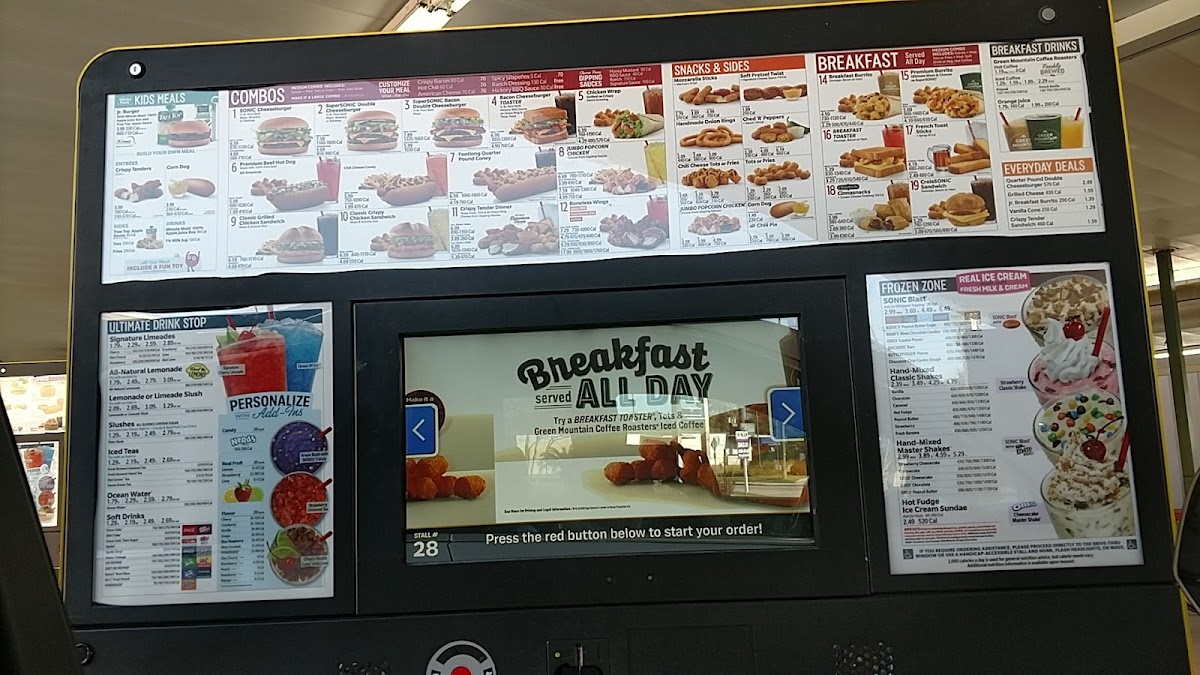 Sonic Drive-In Photo Menu 1