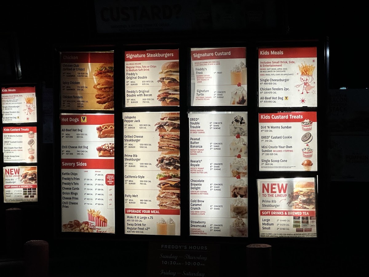 Freddy's Frozen Custard & Steakburgers Photo Menu 1