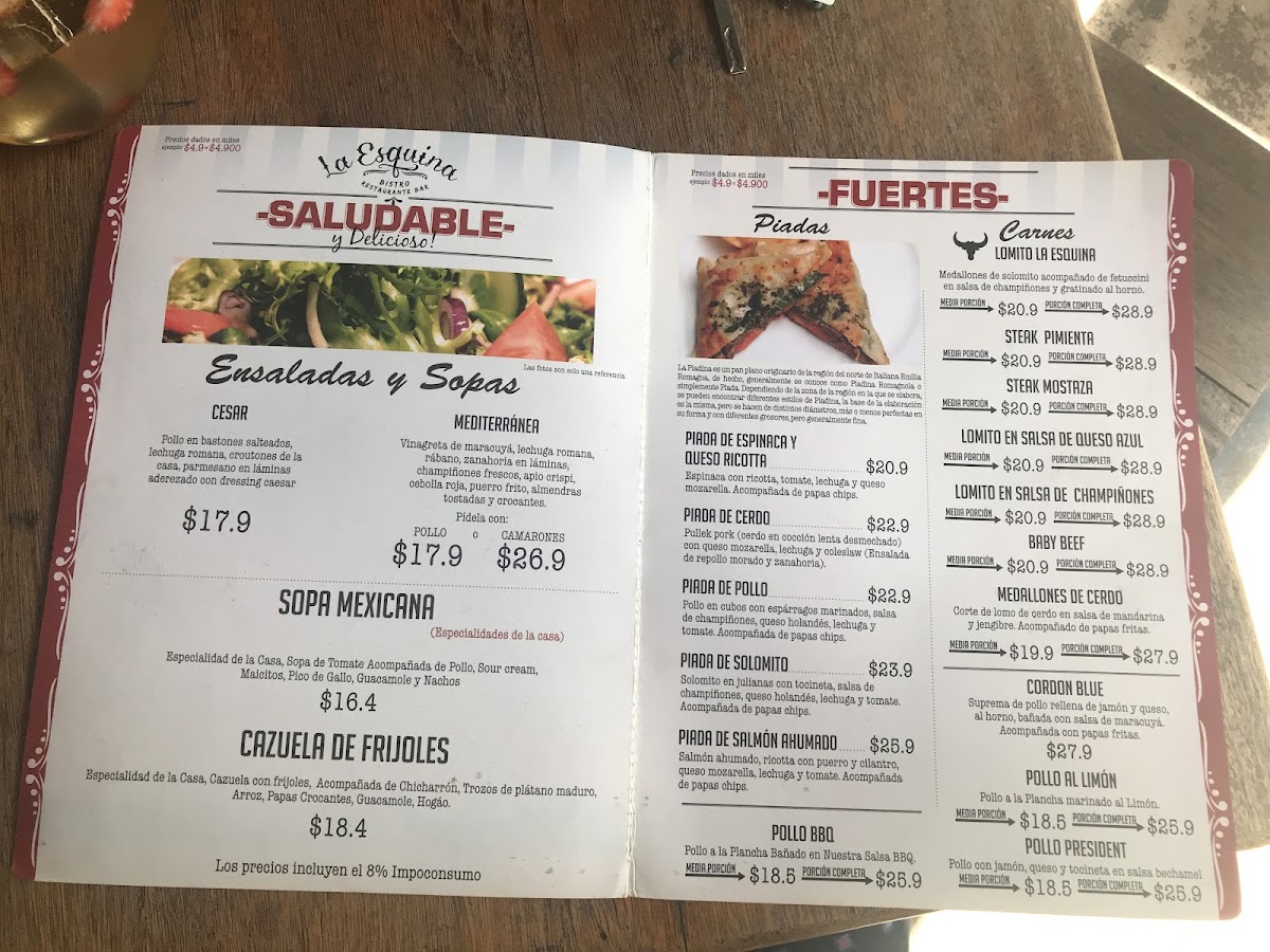 La Esquina Photo Menu 2