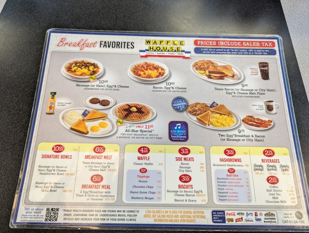 Waffle House Photo Menu 1
