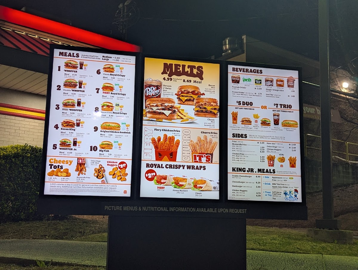 Burger King Photo Menu 1