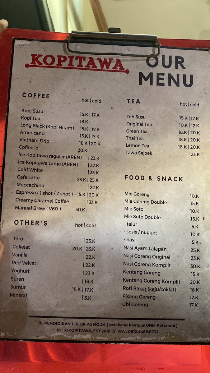 Kopi TAWA Photo Menu 1