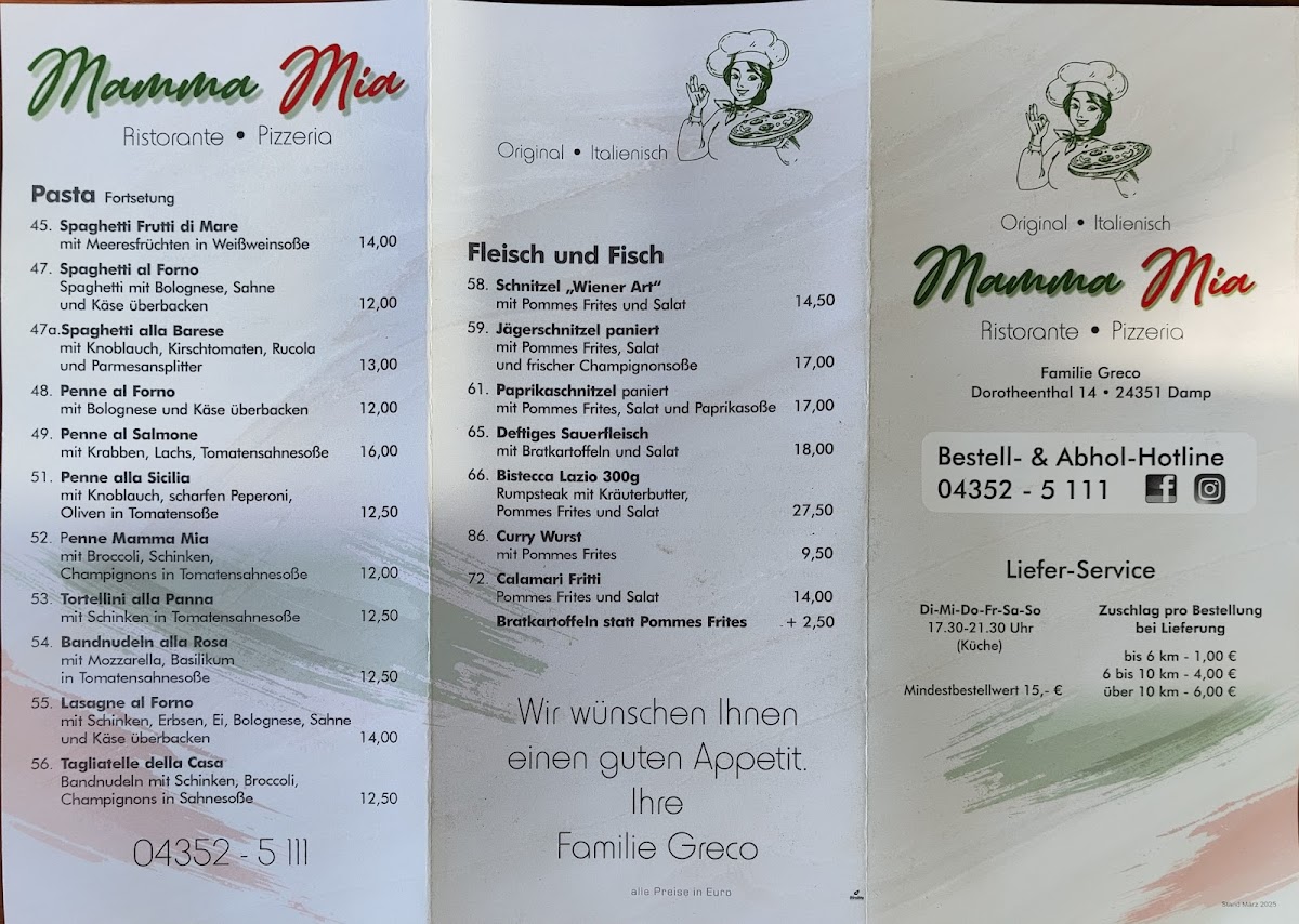 Die Kate Mama Mia Photo Menu 1