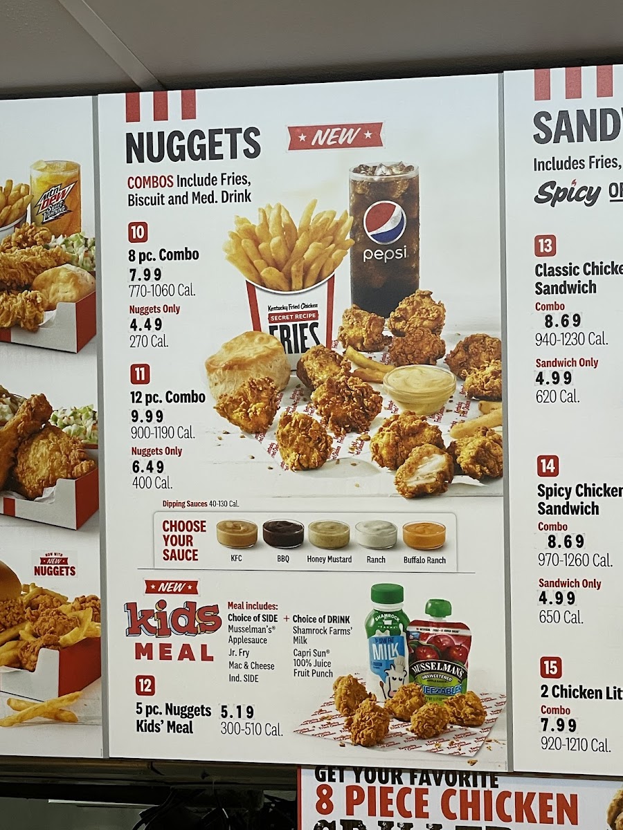 KFC Photo Menu 1
