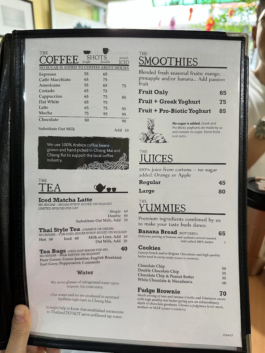 The Hideout Photo Menu 2