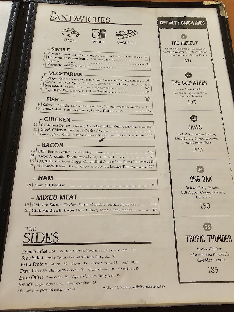The Hideout Photo Menu 9