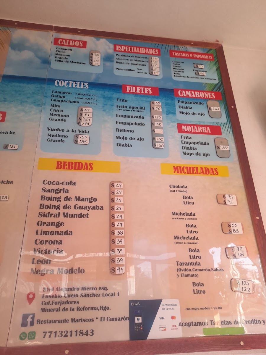 Mariscos El Camaron Photo Menu 2
