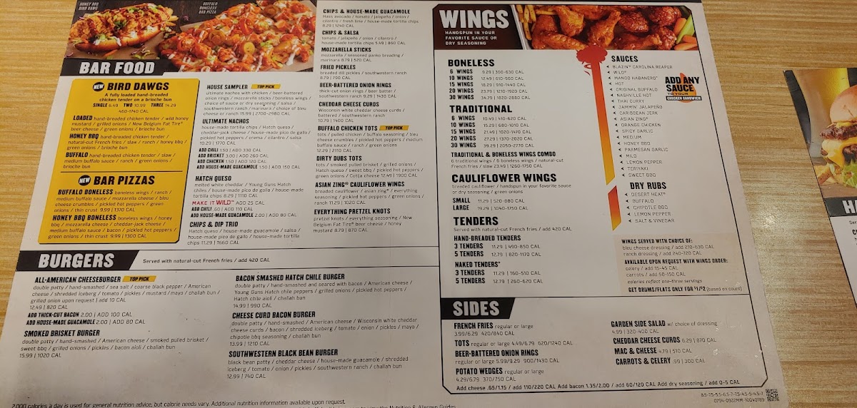 Buffalo Wild Wings Photo Menu 2