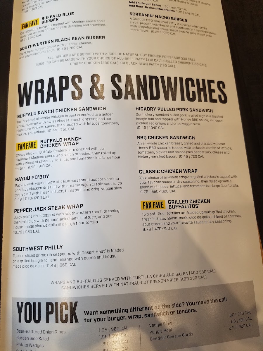 Buffalo Wild Wings Photo Menu 5