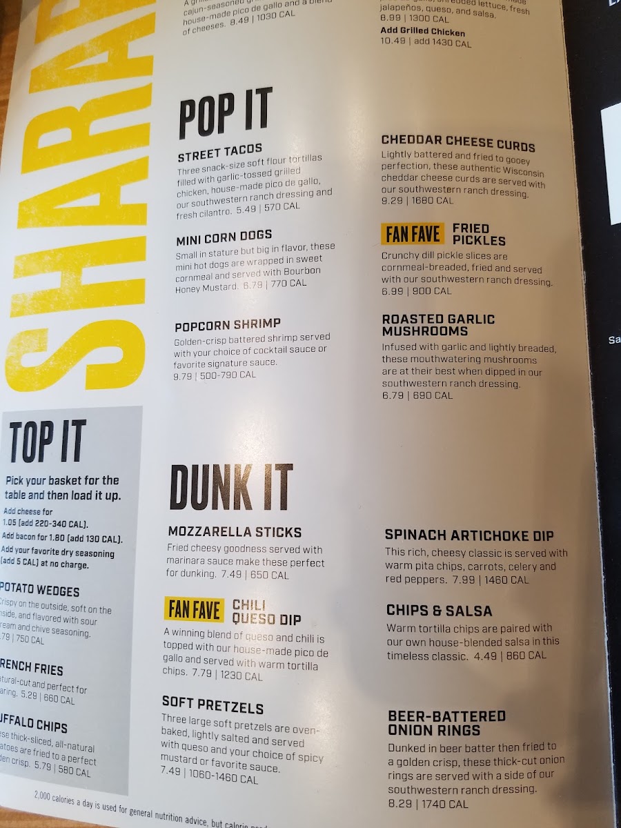 Buffalo Wild Wings Photo Menu 6