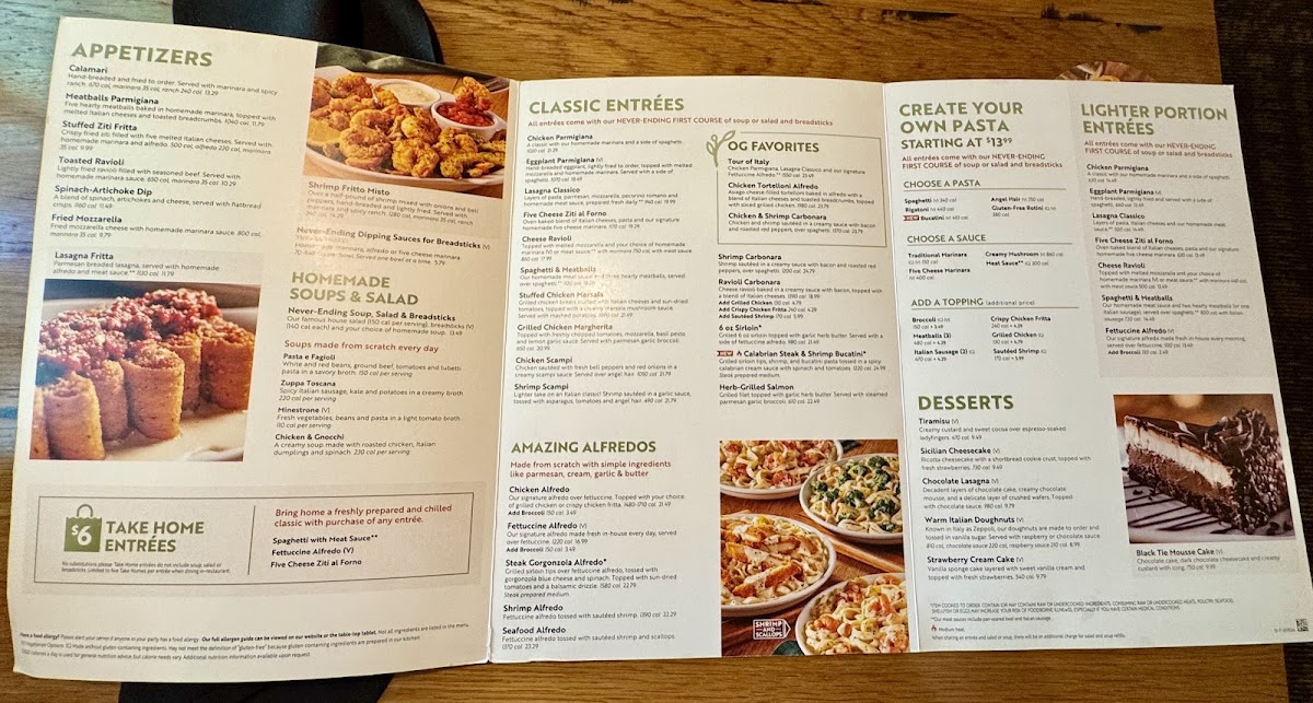 Olive Garden Italian Restaurant Photo Menu 1