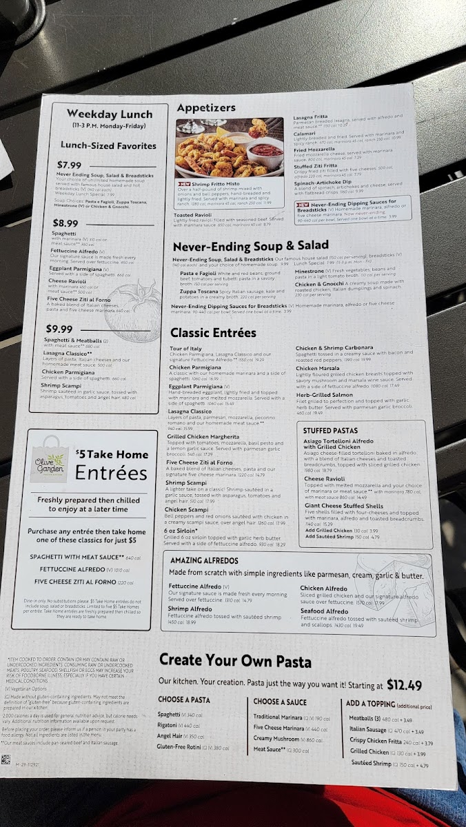 Olive Garden Italian Restaurant Photo Menu 10