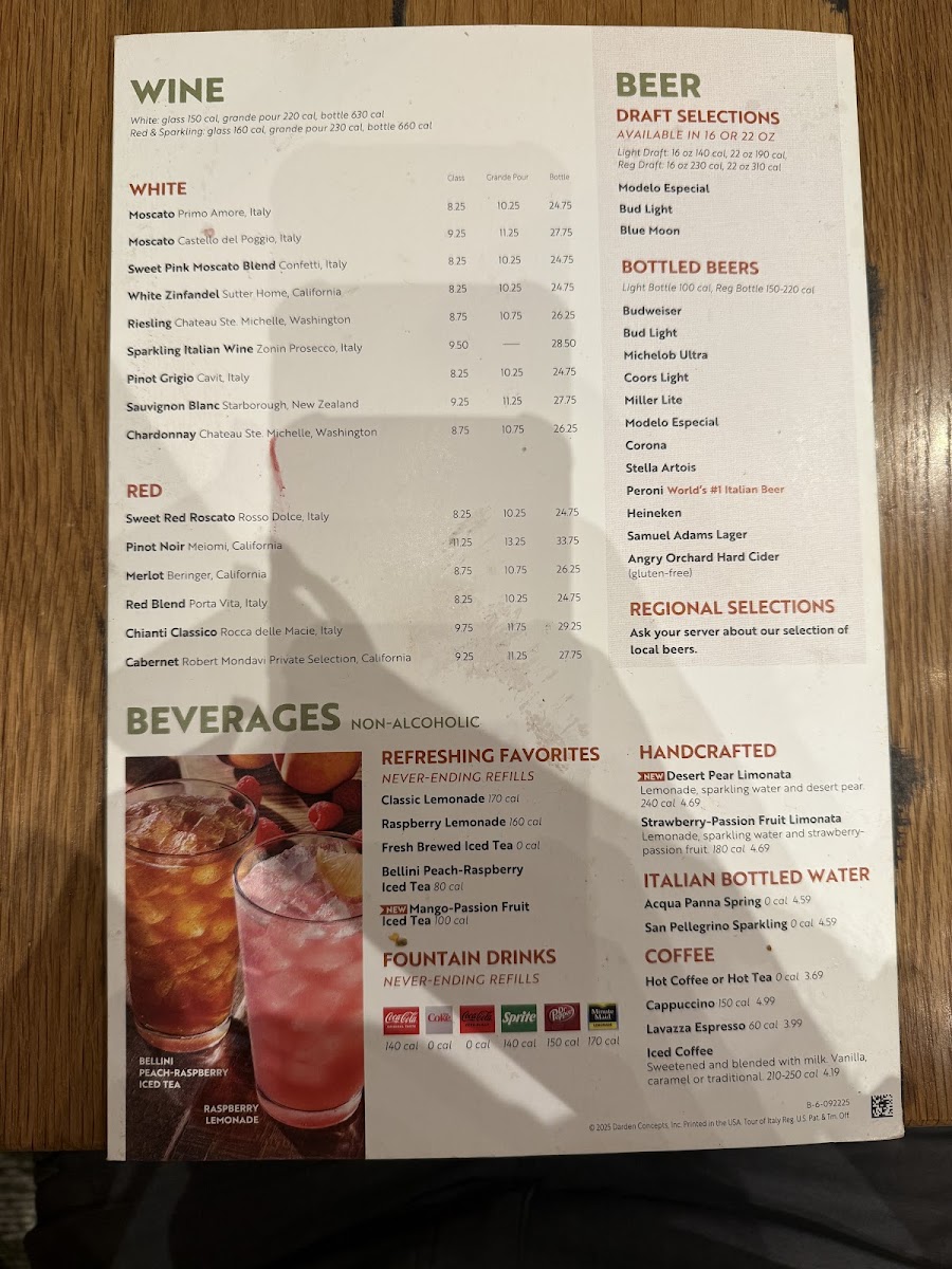 Olive Garden Italian Restaurant Photo Menu 6