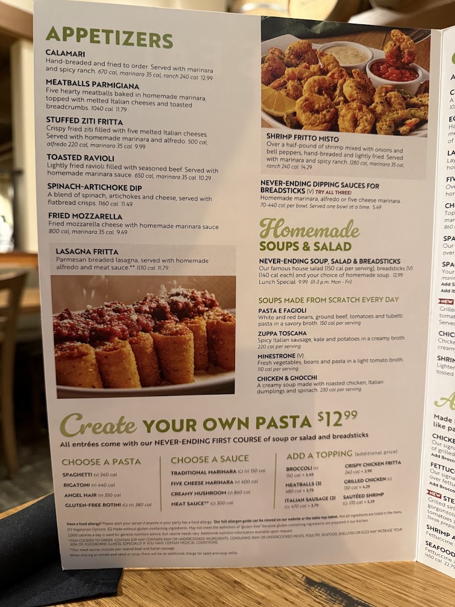 Olive Garden Italian Restaurant Photo Menu 9