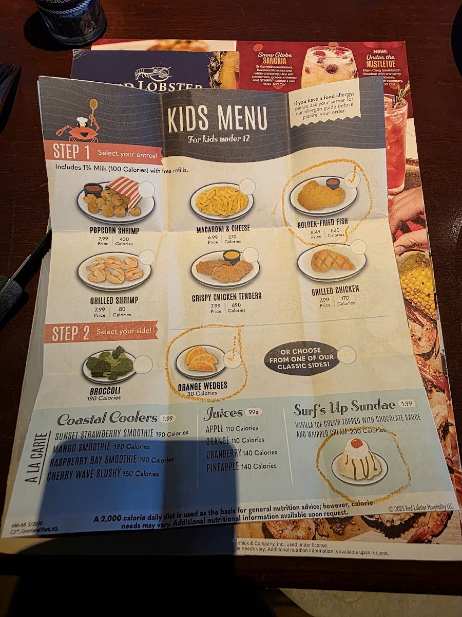 Red Lobster Photo Menu 1