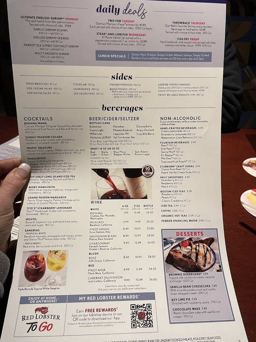 Red Lobster Photo Menu 4