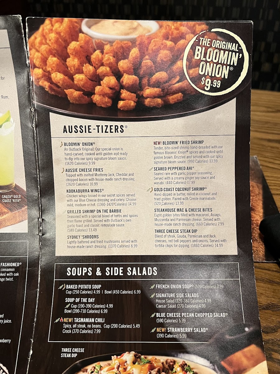 Outback Steakhouse Photo Menu 1