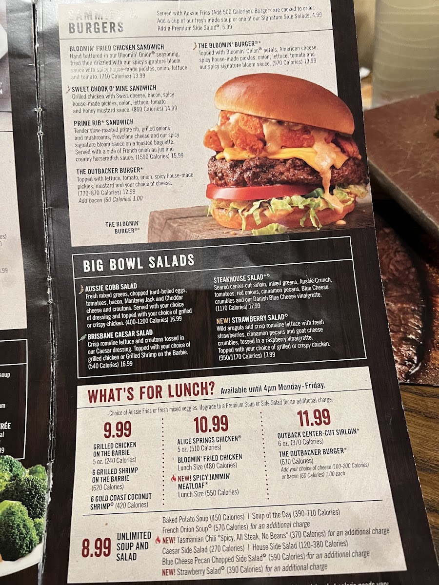 Outback Steakhouse Photo Menu 5