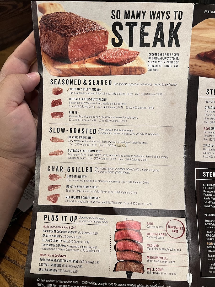 Outback Steakhouse Photo Menu 7