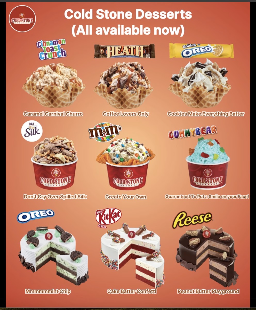 Cold Stone Creamery Photo Menu 1