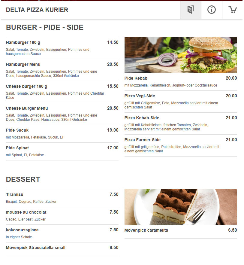 Delta Pizza Kurier Photo Menu 3