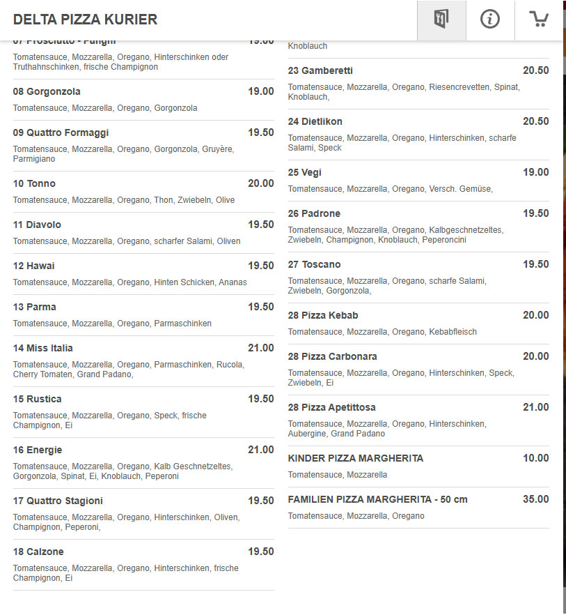 Delta Pizza Kurier Photo Menu 5