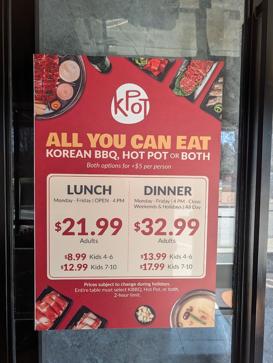 KPOT Korean BBQ & Hot Pot Photo Menu 1