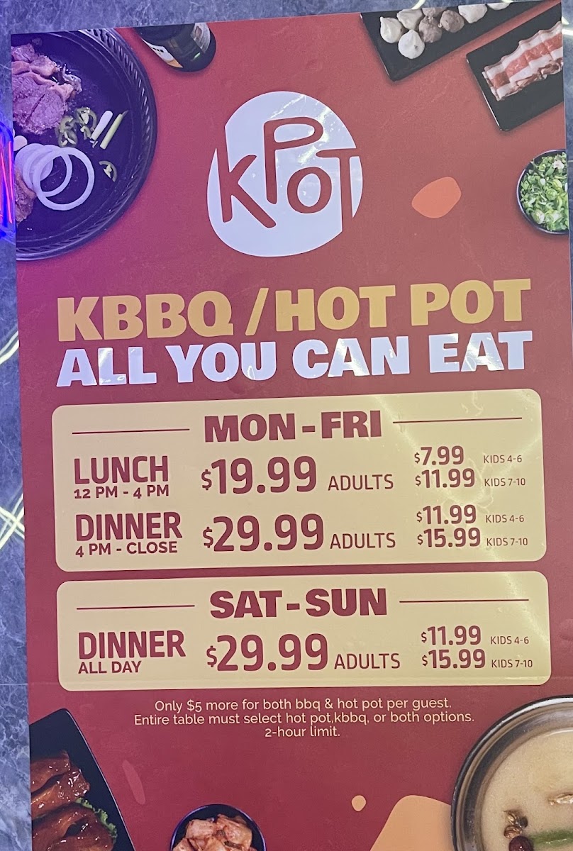KPOT Korean BBQ & Hot Pot Photo Menu 7