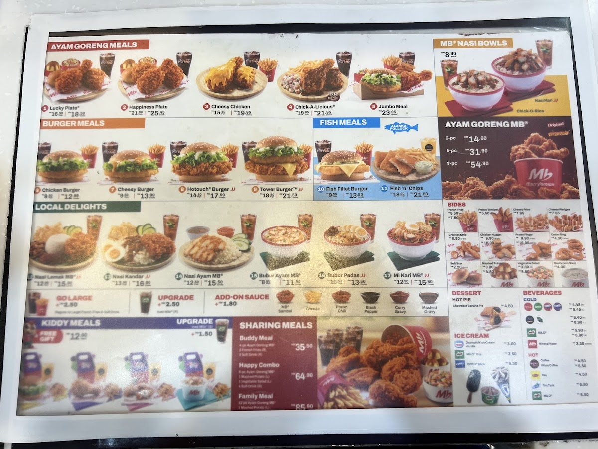 Marrybrown Klebang Restu Ipoh Photo Menu 1
