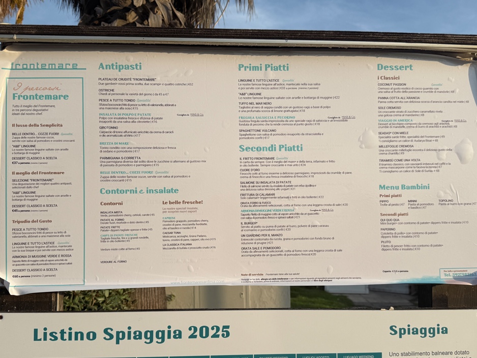 Frontemare Photo Menu 1