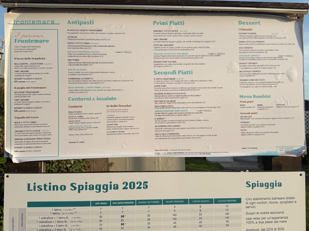 Frontemare Photo Menu 2