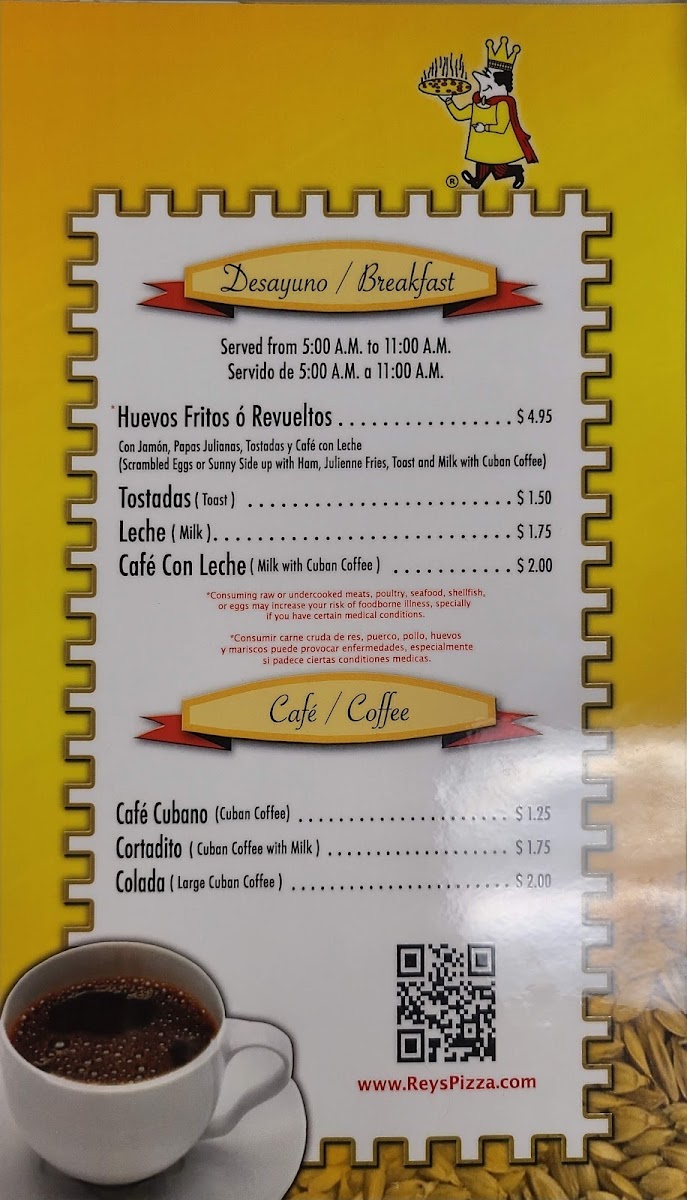 Rey's Pizza Photo Menu 1