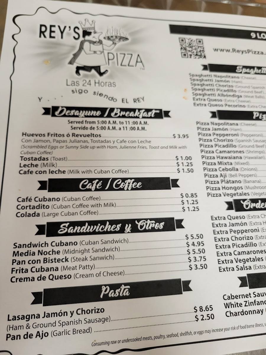Rey's Pizza Photo Menu 2