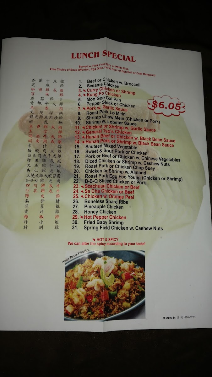 China King Photo Menu 10