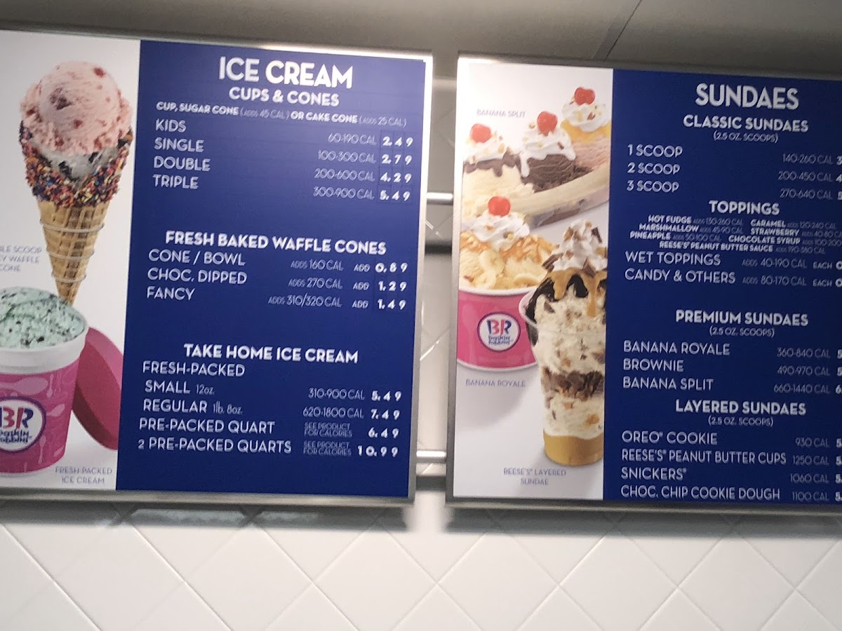 Baskin-Robbins Photo Menu 1