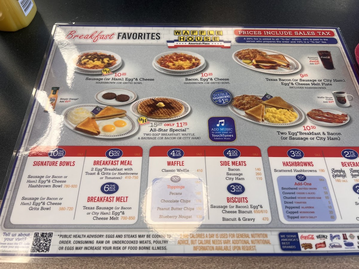 Waffle House Photo Menu 1