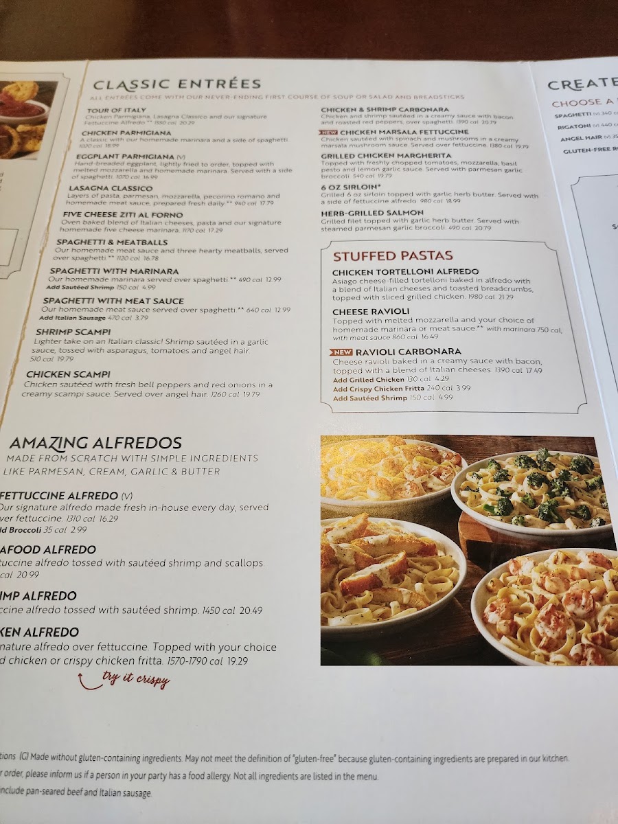 Olive Garden Italian Restaurant Photo Menu 1