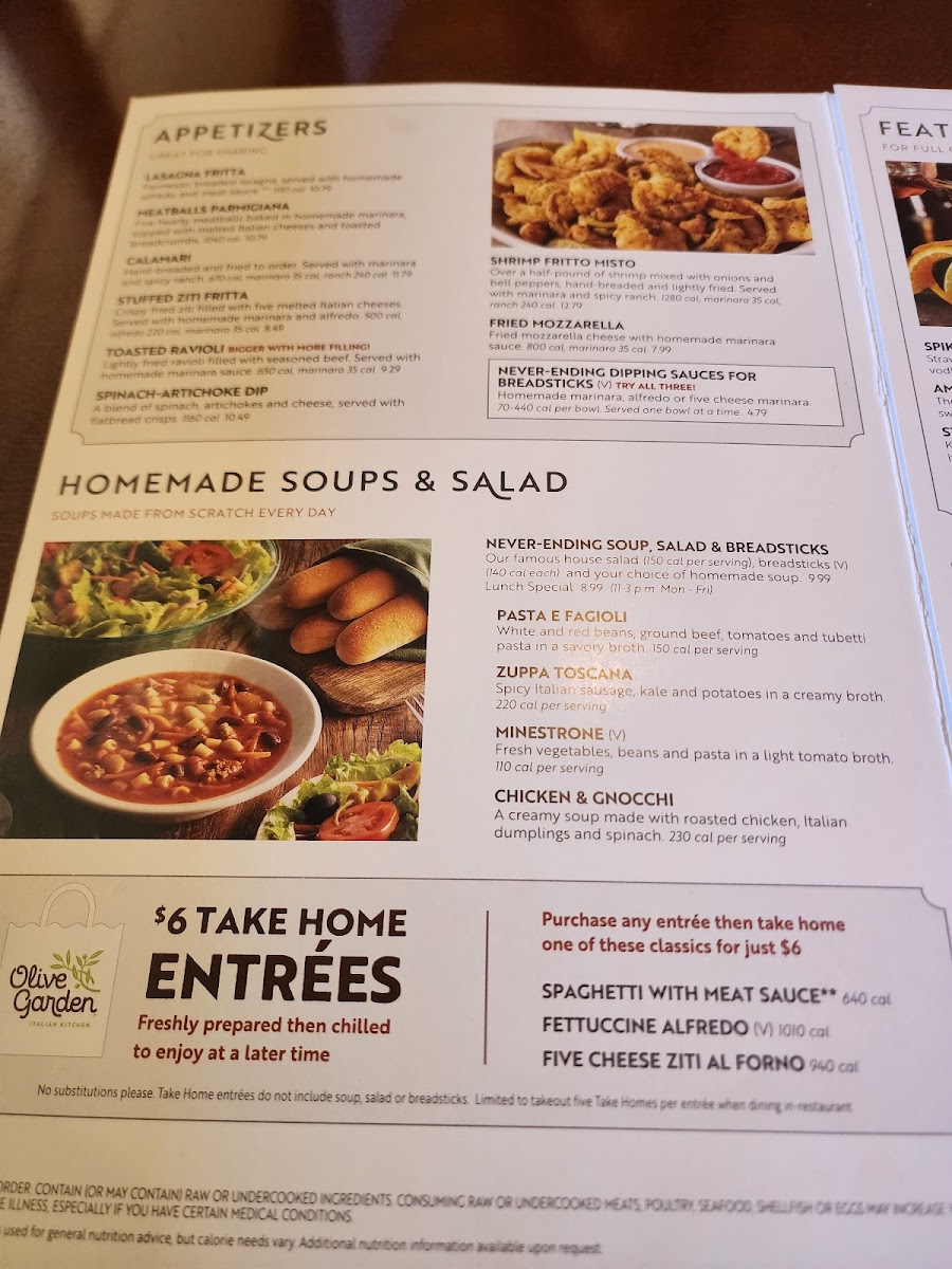 Olive Garden Italian Restaurant Photo Menu 4