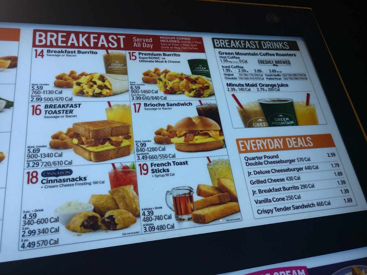 Sonic Drive-In Photo Menu 3