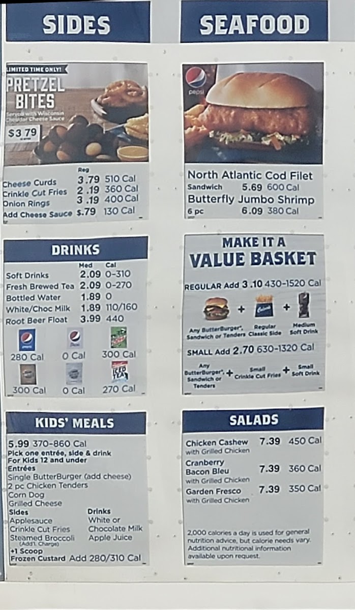Culver’s Photo Menu 1