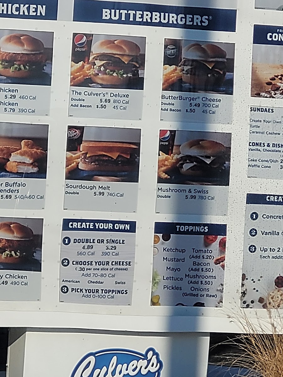 Culver’s Photo Menu 5
