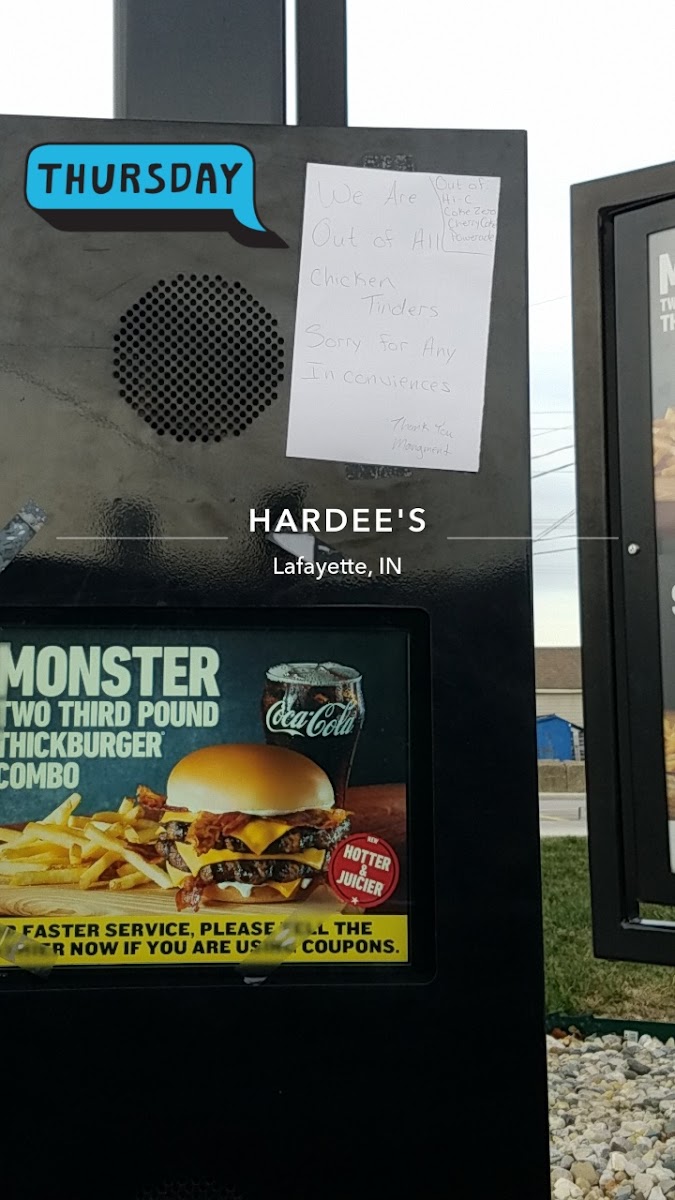 Hardee's Photo Menu 1