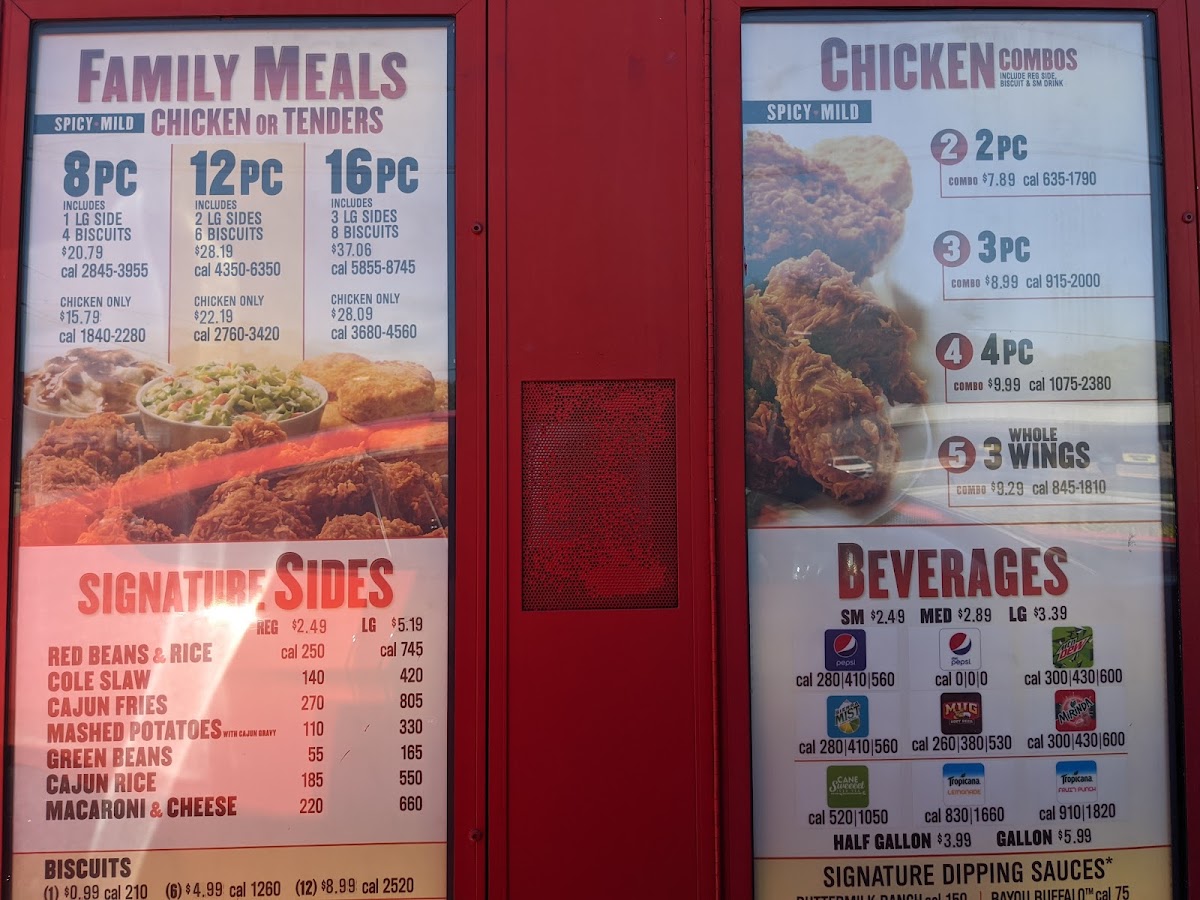 Popeyes Louisiana Kitchen Photo Menu 1