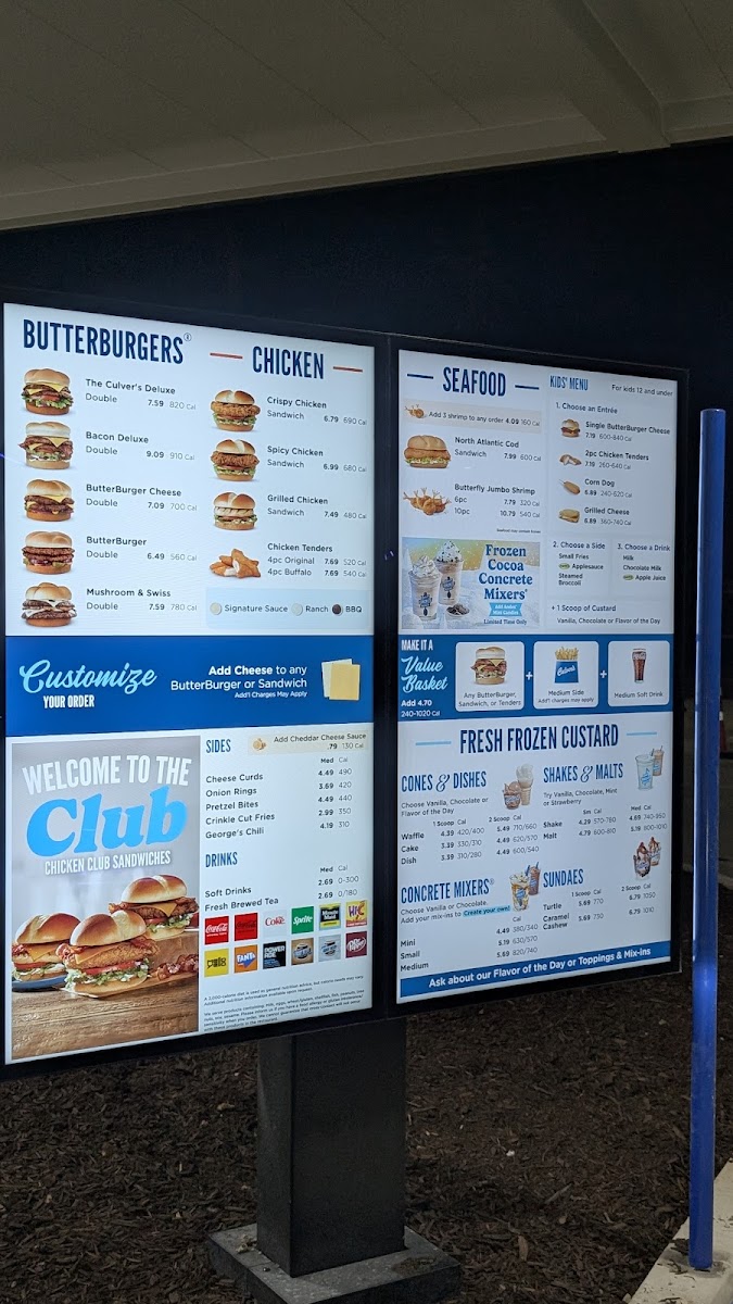Culver’s Photo Menu 2