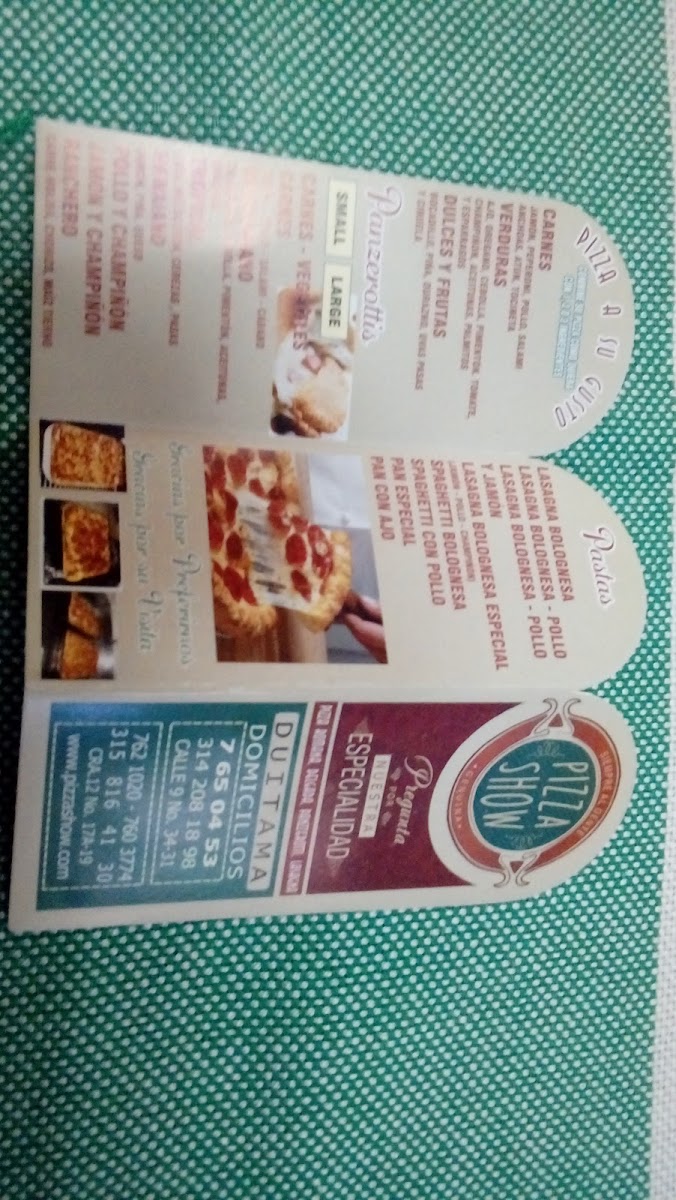 Pizza Show Photo Menu 2