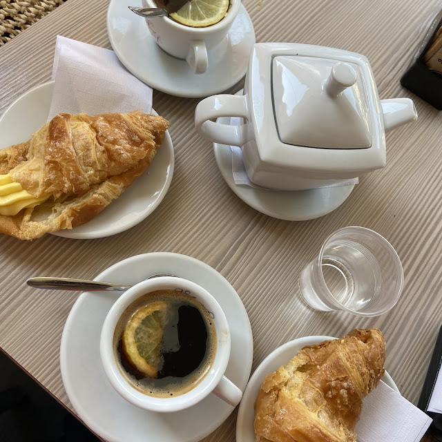 Americano with Lemon and Croissant